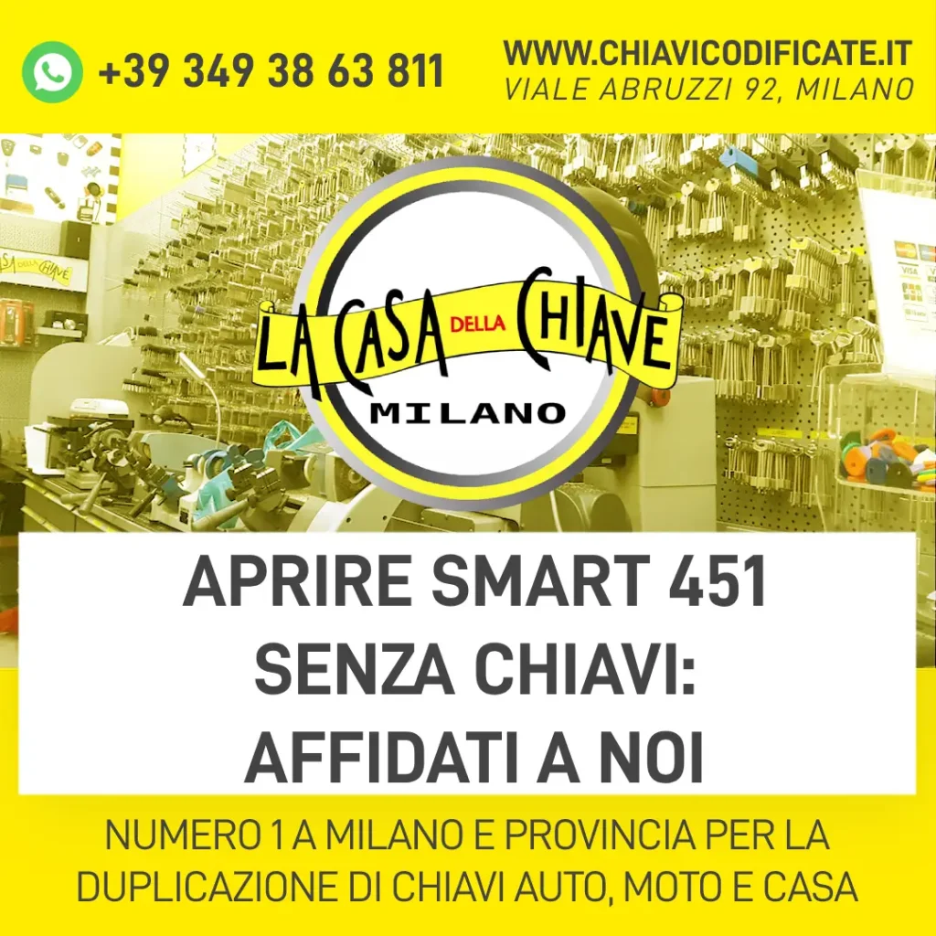 Aprire Smart 451 senza chiavi milano: affidati a noi