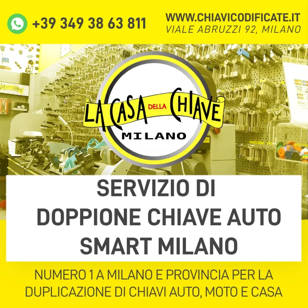 Servizio di doppione chiave auto Smart Milano