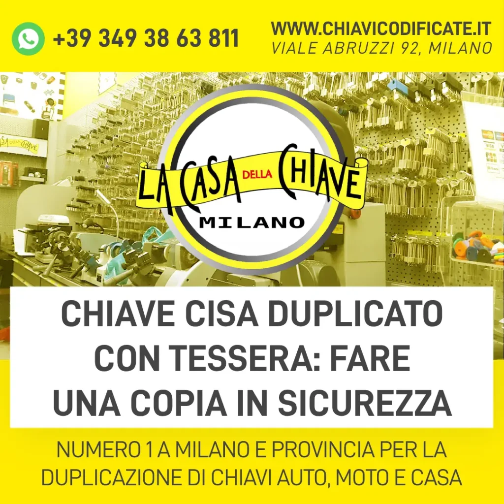 Chiave Cisa duplicato con tessera: fare una copia in sicurezza