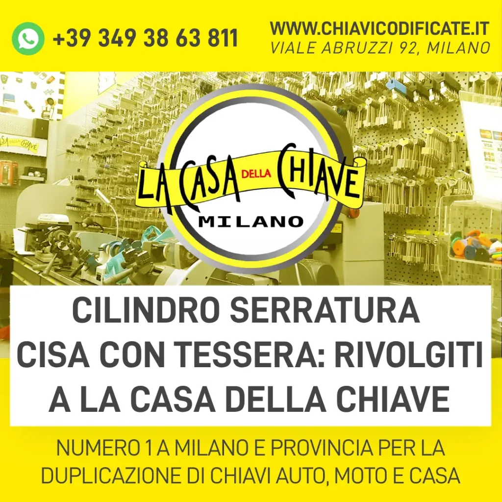 Cilindro serratura Cisa con tessera
