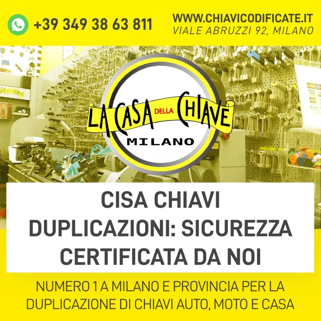Cisa chiavi duplicazioni: sicurezza certificata da noi