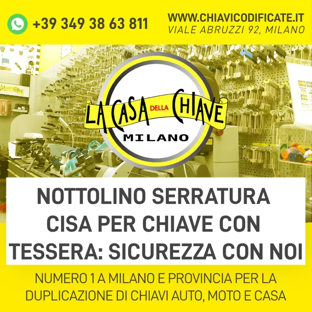 Nottolino serratura Cisa per chiave con tessera: sicurezza con noi