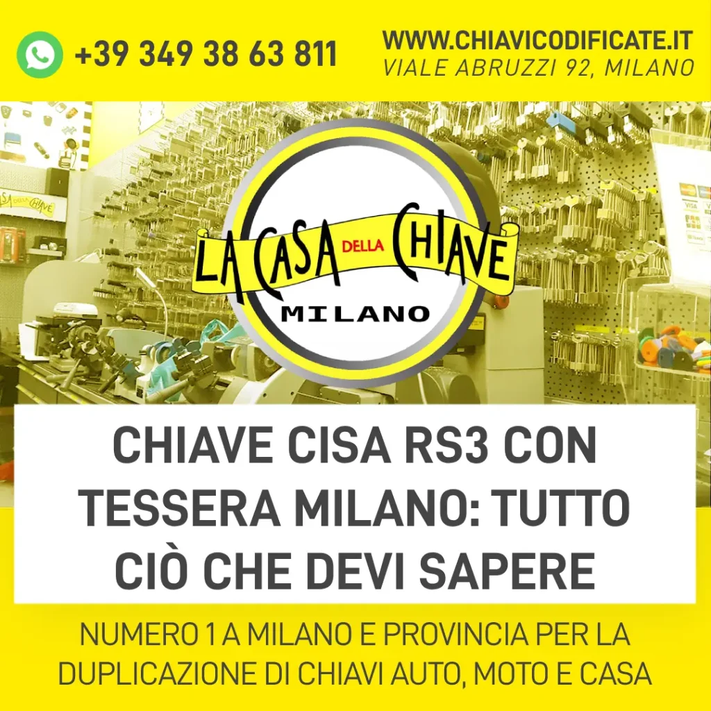 Chiave Cisa RS3 con tessera Milano: tutto ciò che devi sapere