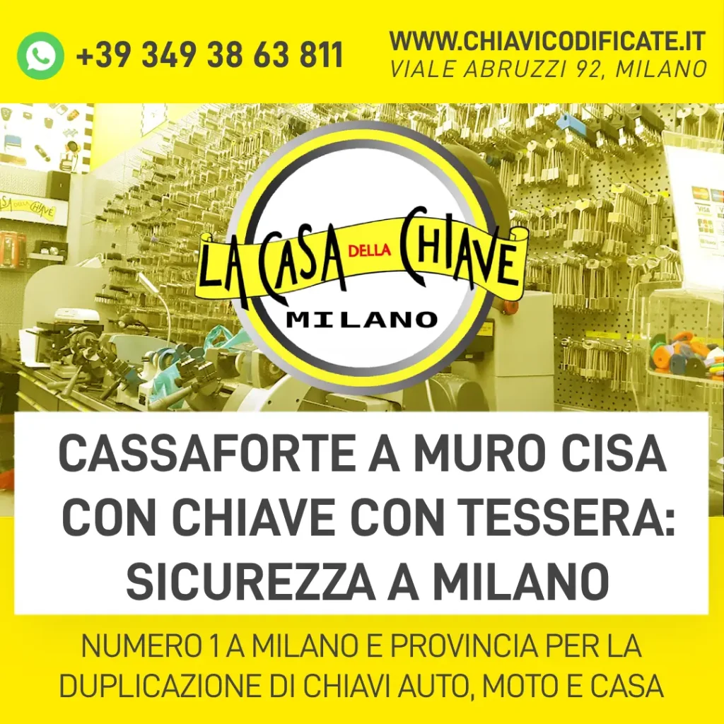 Cassaforte a muro Cisa con chiave con tessera: sicurezza a Milano