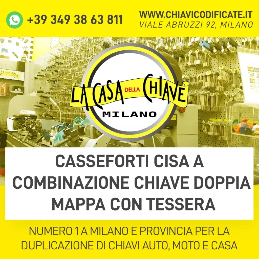 Casseforti Cisa a combinazione chiave doppia mappa con tessera