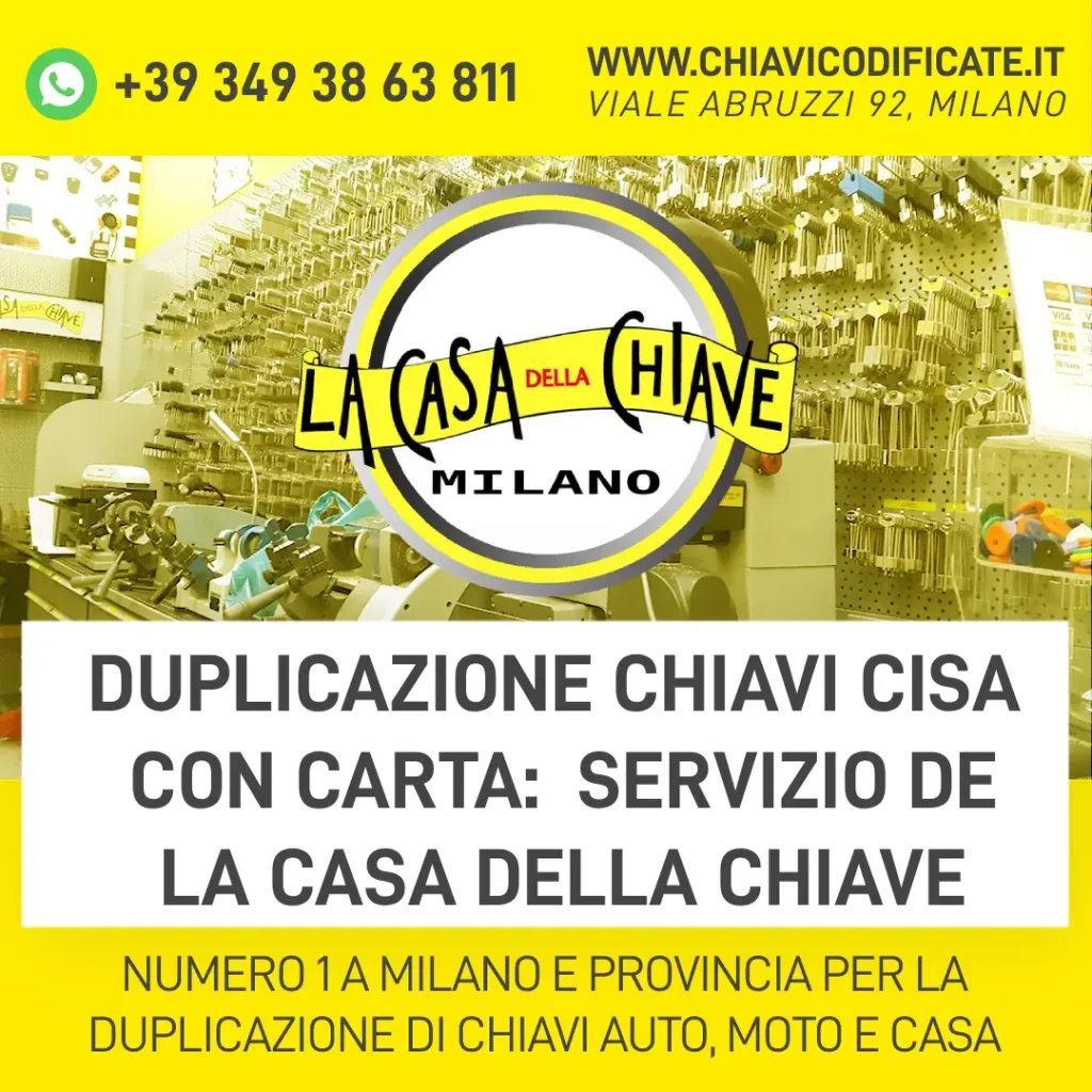 Duplicazione chiavi Cisa con carta: servizio de la casa della chiave