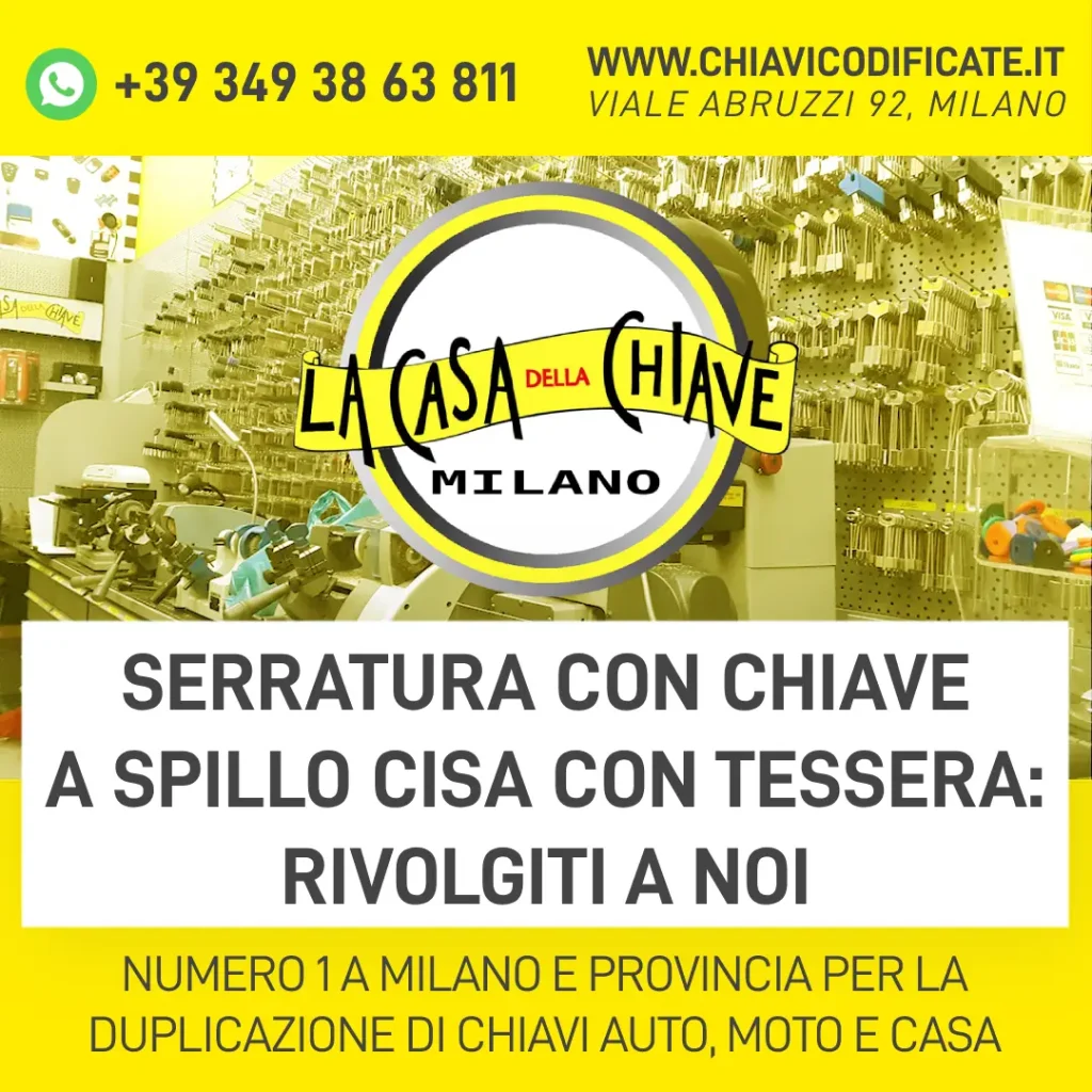 Serratura con chiave a spillo Cisa con tessera: rivolgiti a noi