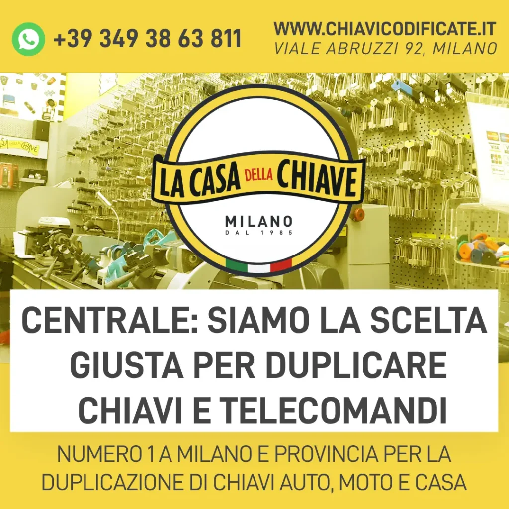 Centrale: siamo la scelta giusta per duplicare chiavi e telecomandi