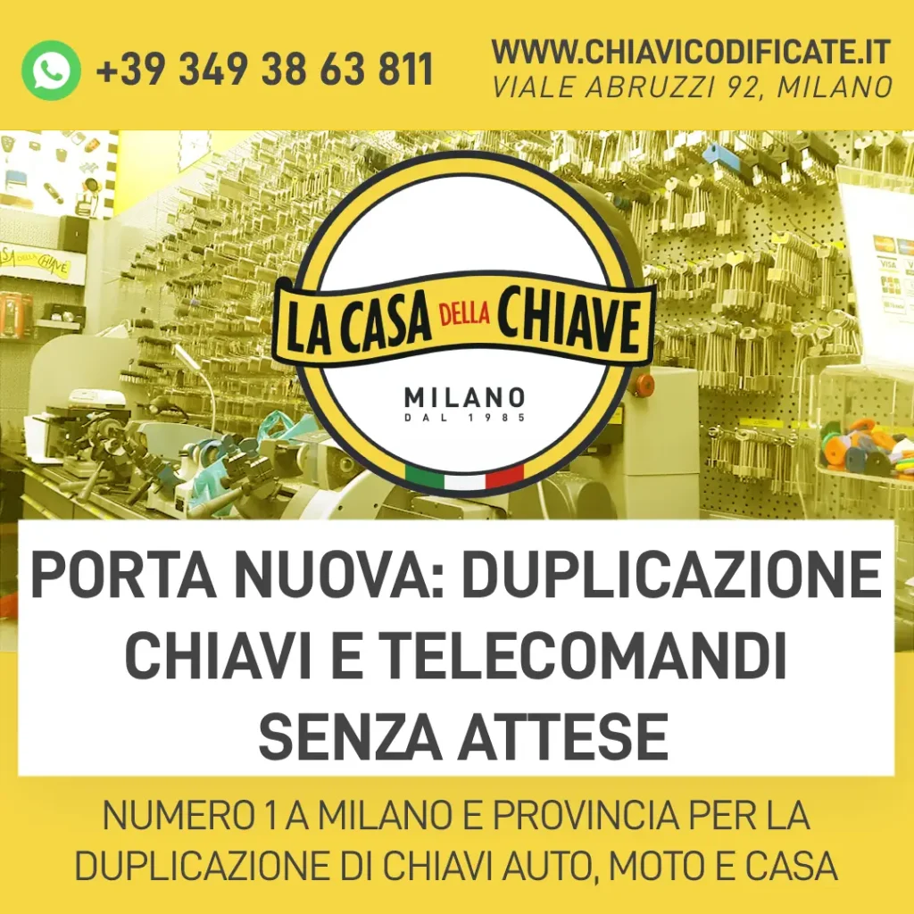 Porta Nuova: duplicazione chiavi e telecomandi senza attese