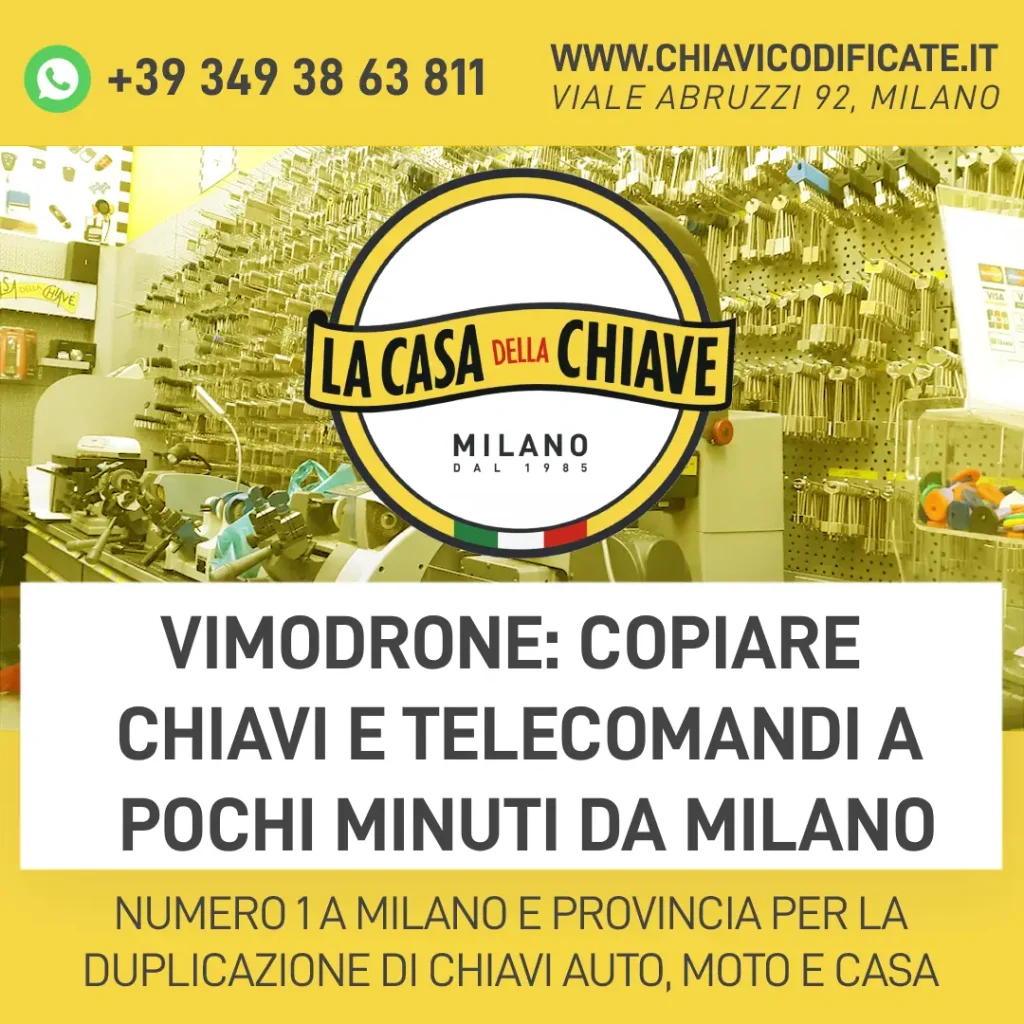 Vimodrone: copiare chiavi e telecomandi a pochi minuti da Milano