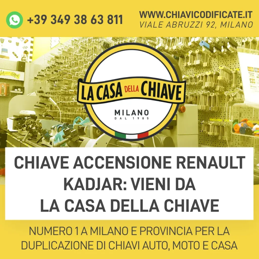 Chiave accensione Renault Kadjar: vieni da La Casa Della Chiave