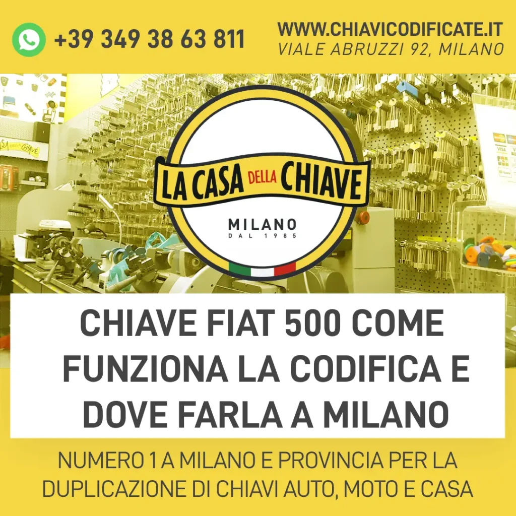 chiave Fiat 500 come funziona la codifica e dove farla a Milano