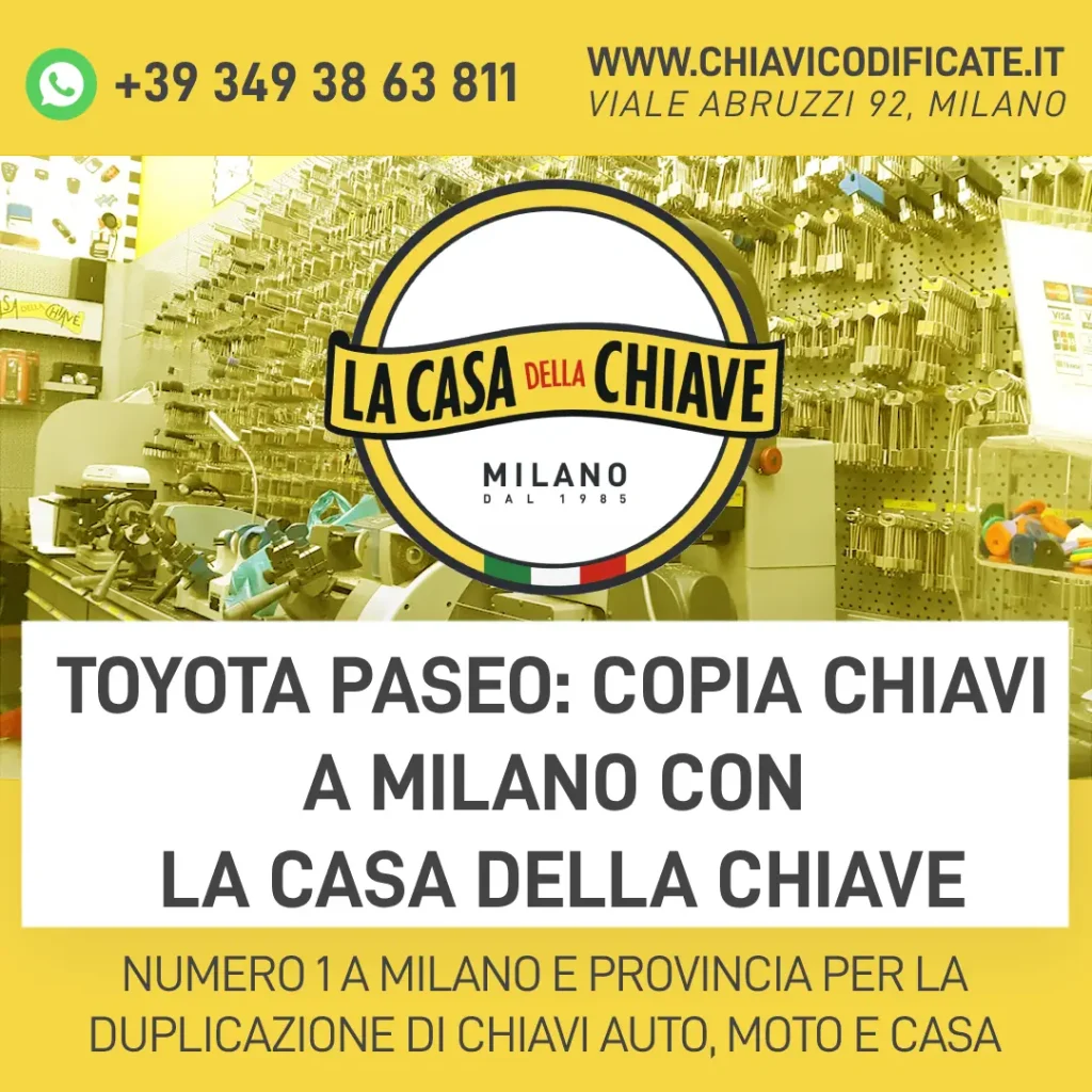 Toyota Paseo: COPIA chiavi a Milano con La Casa della Chiave
