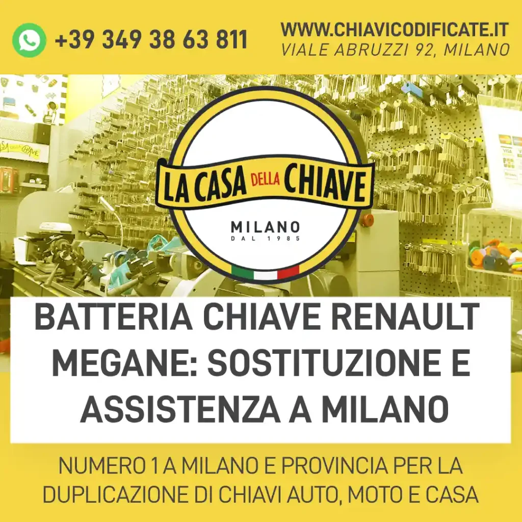 Batteria chiave Renault Megane: sostituzione e assistenza a Milano