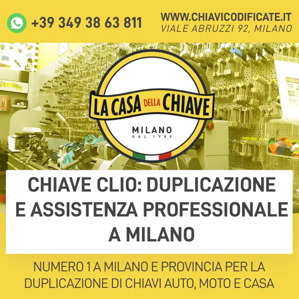 Chiave Clio: duplicazione e assistenza professionale a Milano