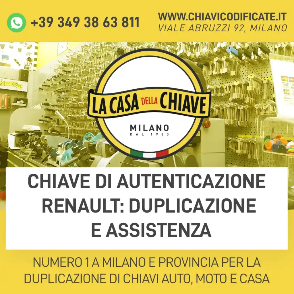 Chiave di autenticazione Renault: duplicazione e assistenza