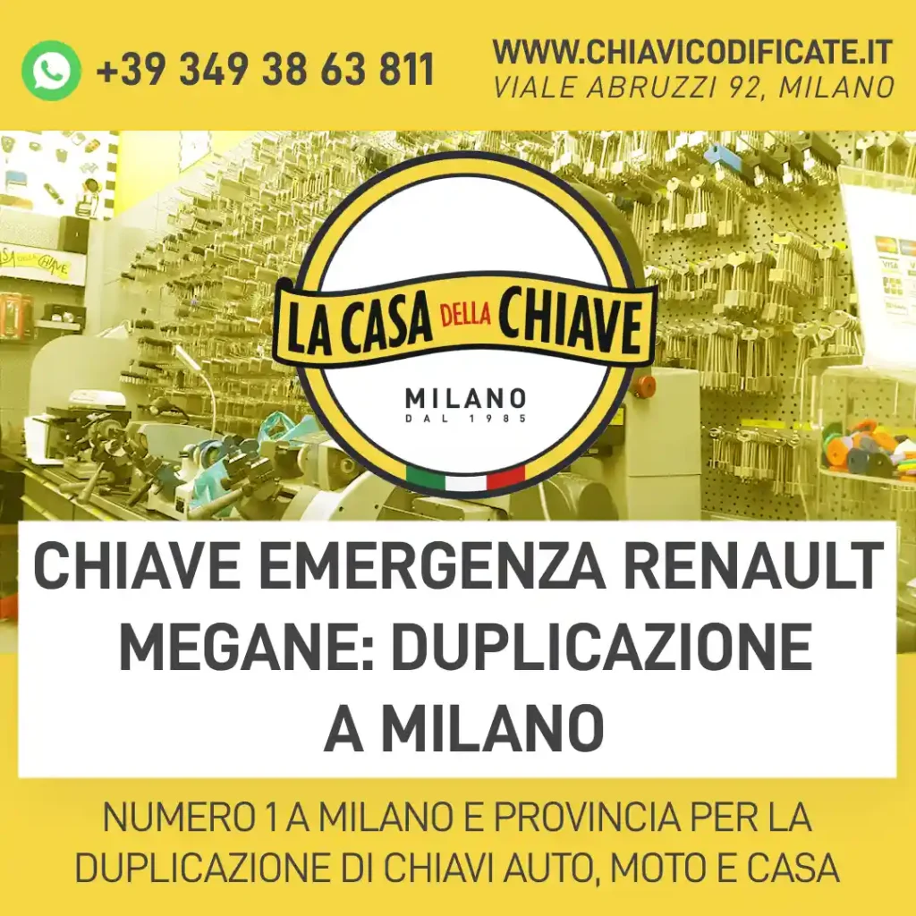 Chiave emergenza Renault Megane: duplicazione a Milano