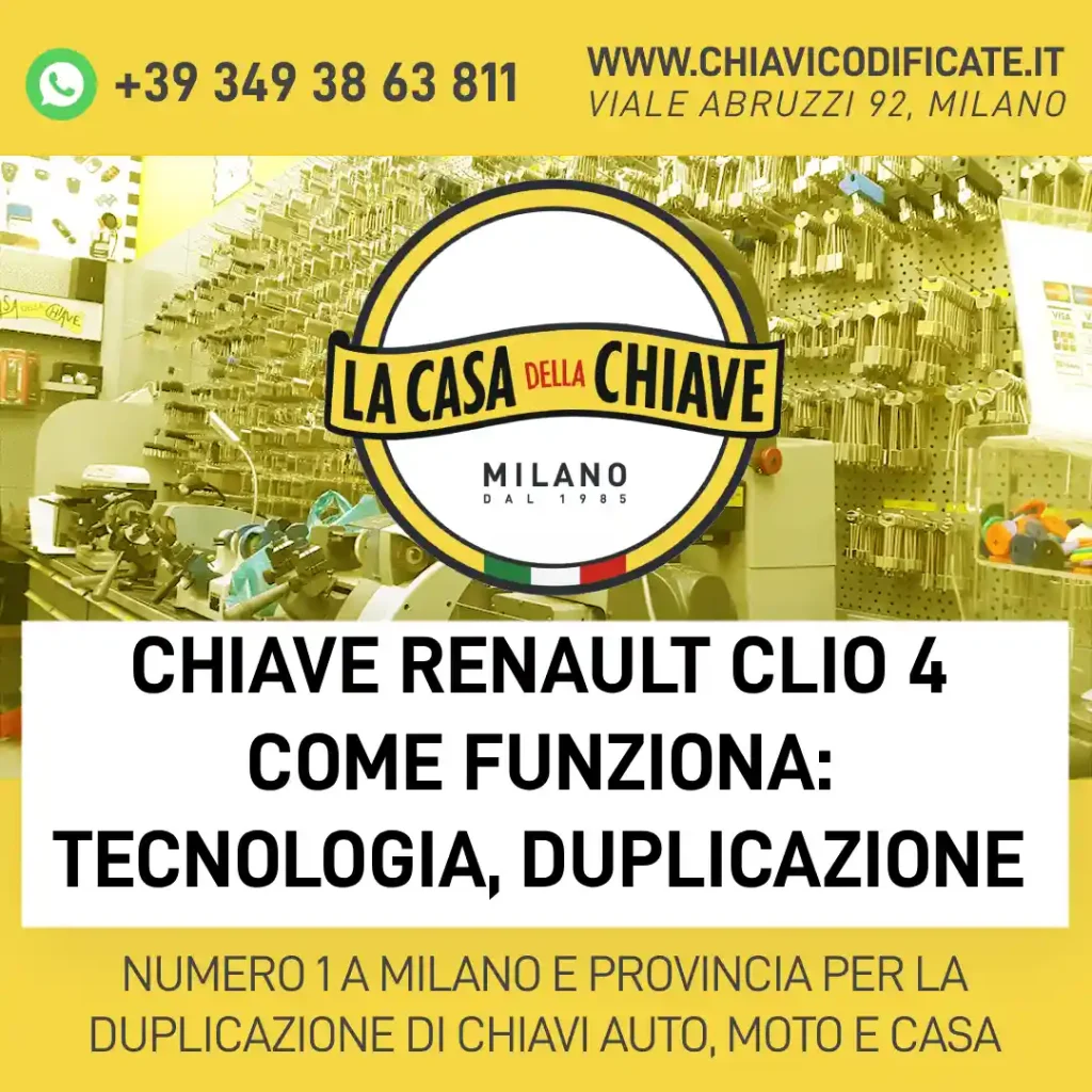 Chiave Renault Clio 4 come funziona: tecnologia, duplicazione