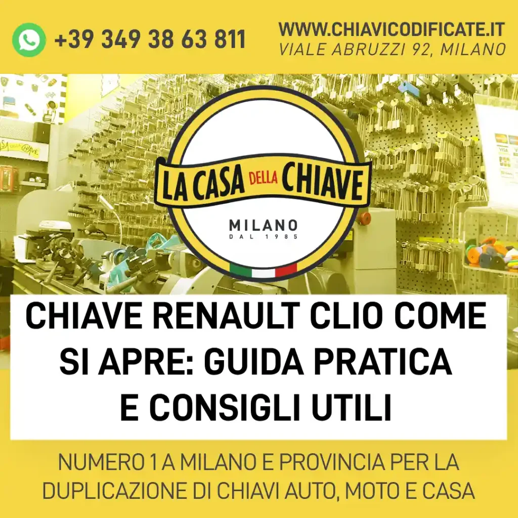 Chiave Renault Clio come si apre: guida pratica e consigli utili