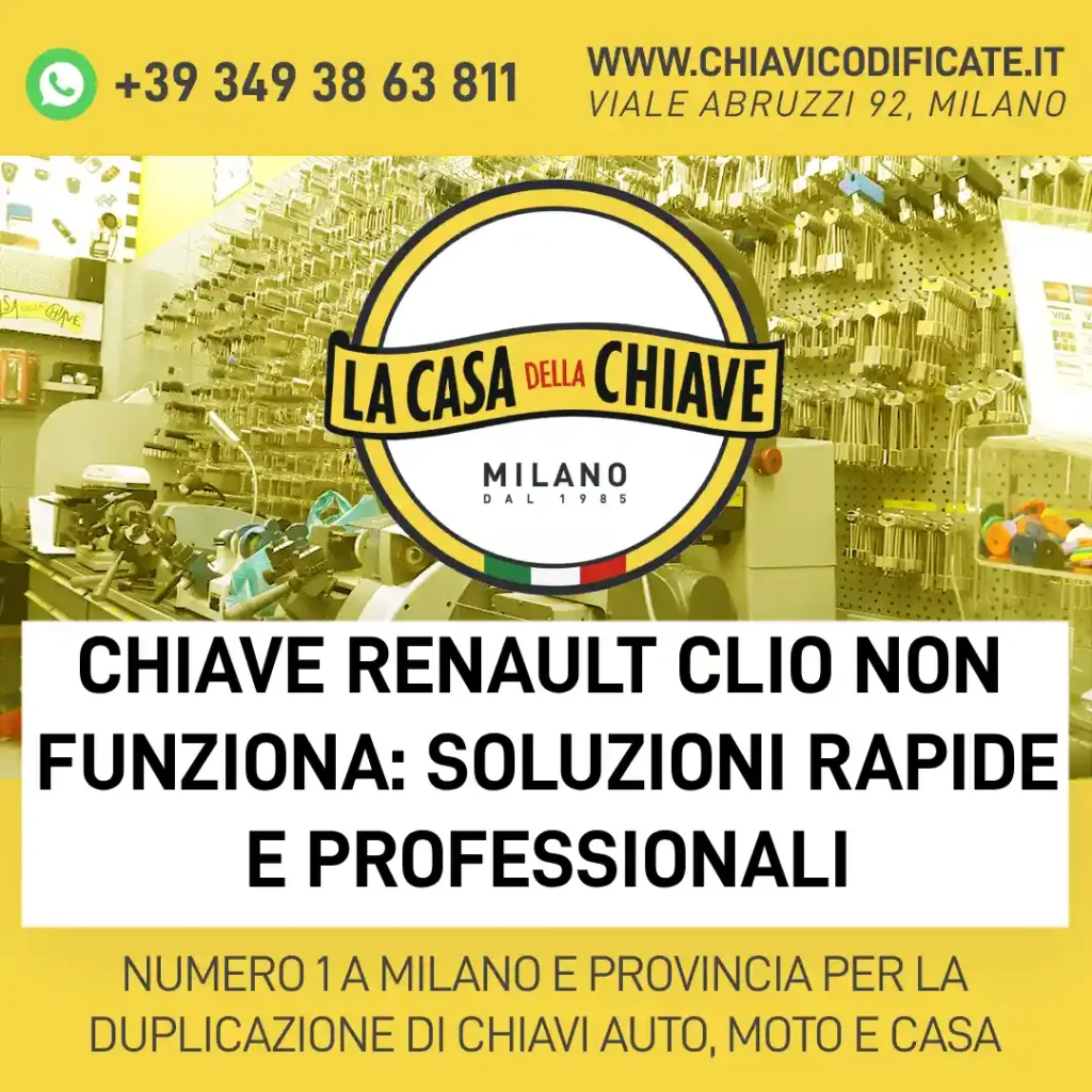 Chiave Renault Clio non funziona: soluzioni rapide e professionali