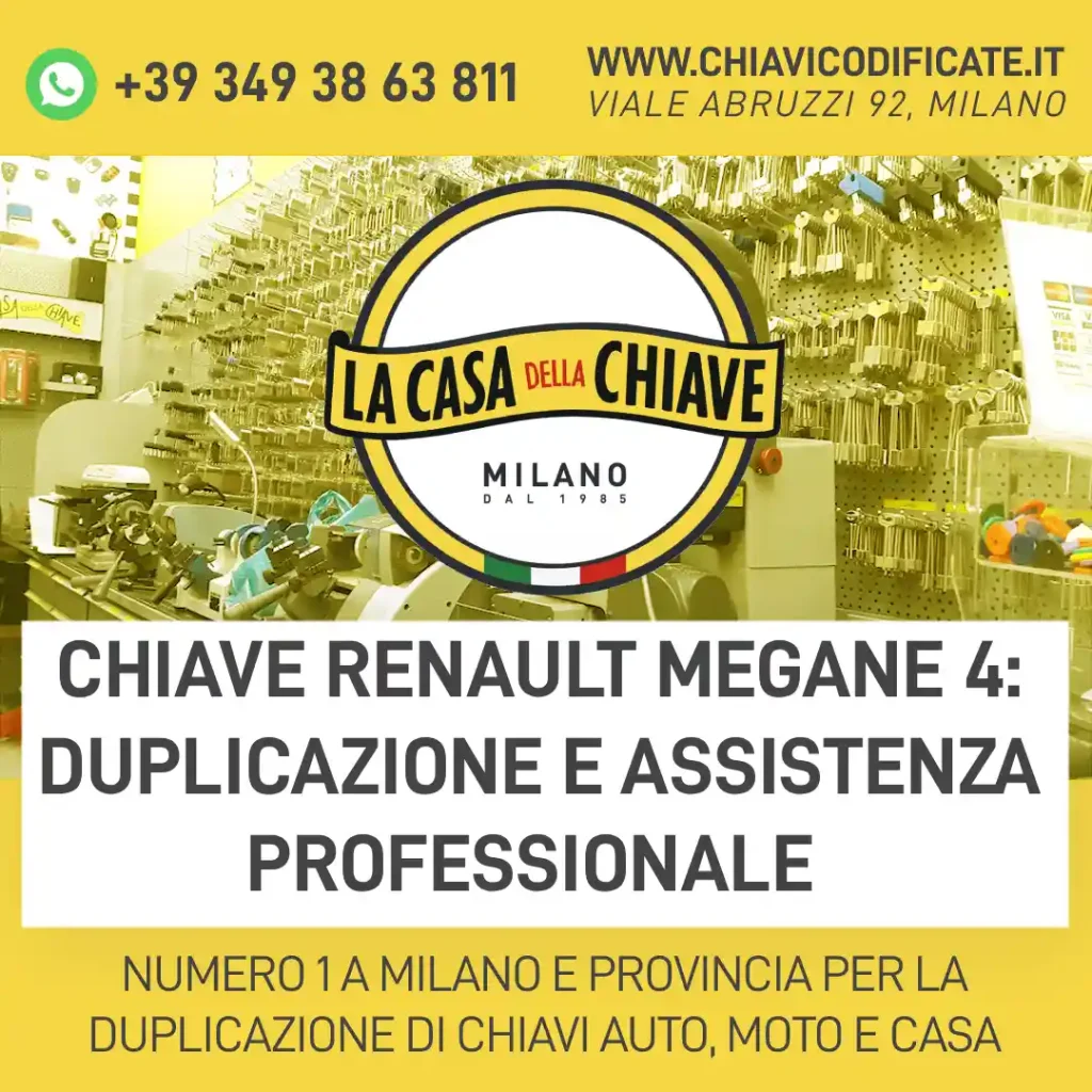 Chiave Renault Megane 4: duplicazione e assistenza professionale