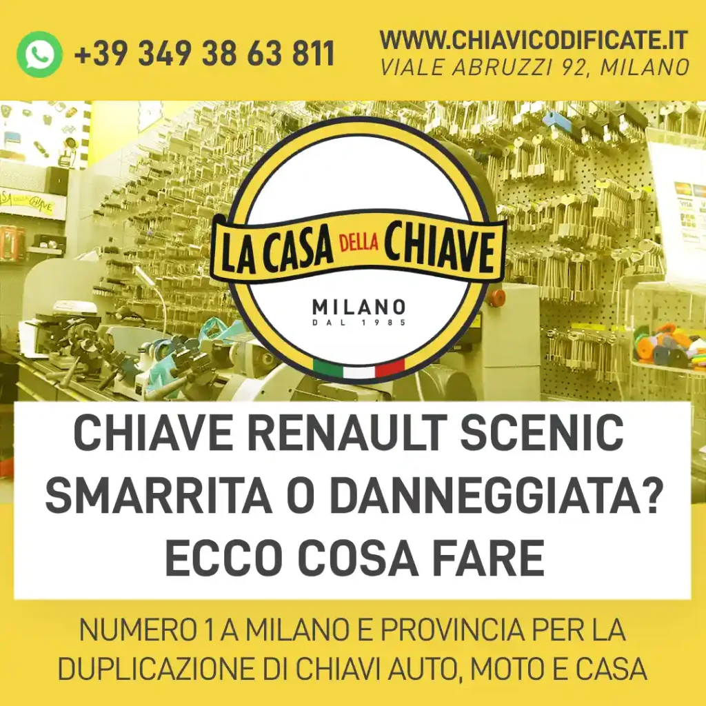 Chiave Renault Scenic smarrita o danneggiata? Ecco cosa fare