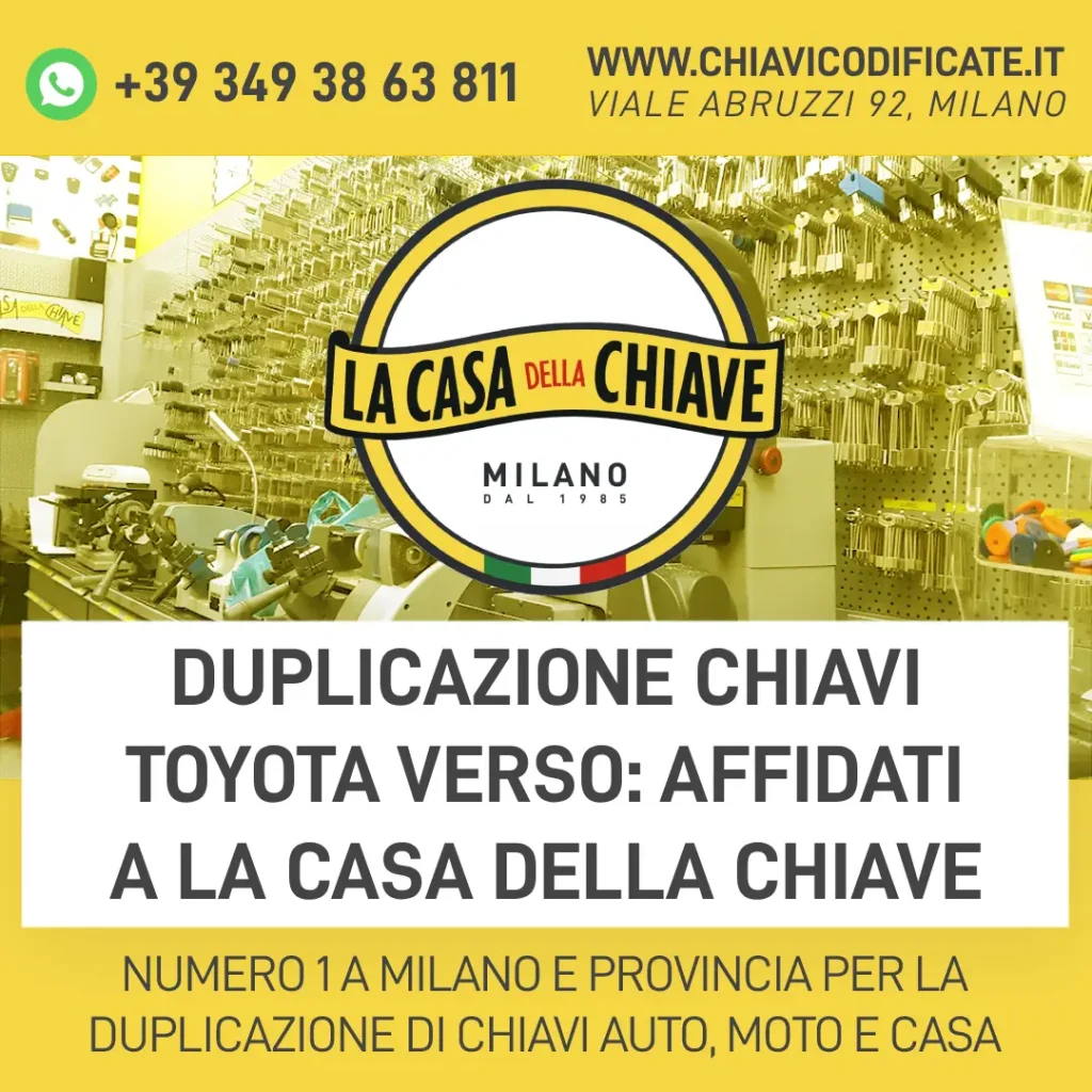 Duplicazione chiavi Toyota Verso: affidati a La Casa della Chiave