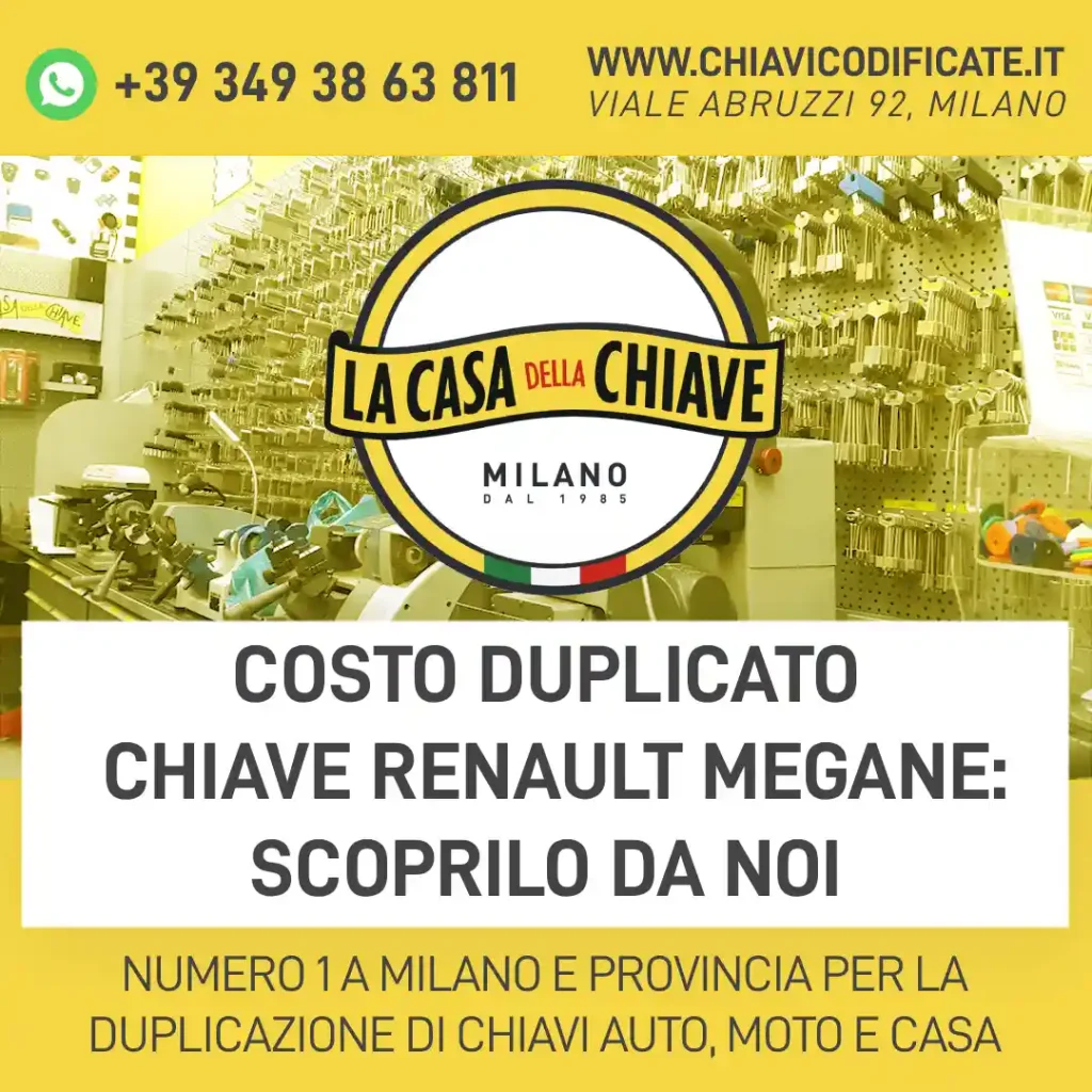 Costo duplicato chiave Renault Megane: scoprilo da noi