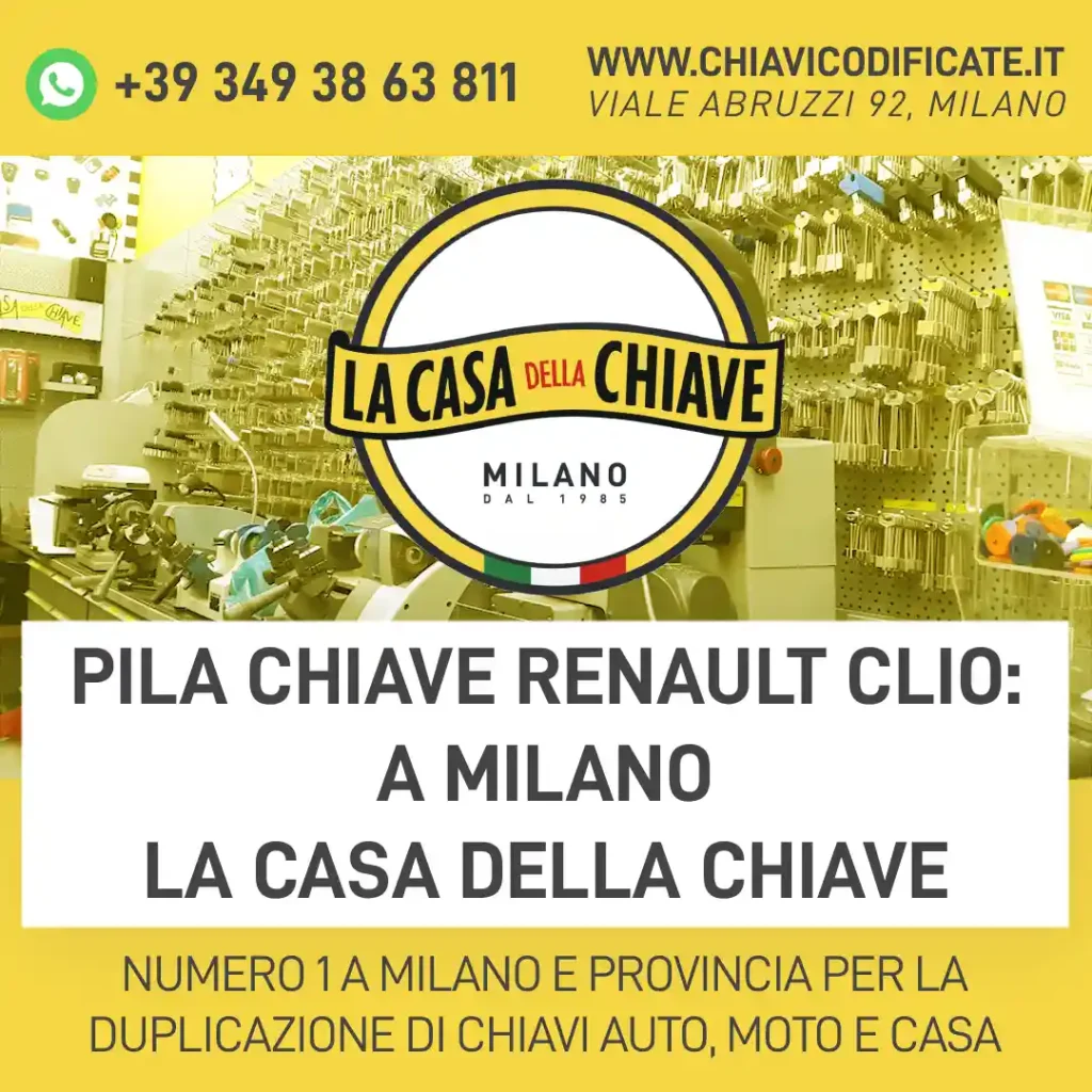Pila chiave Renault Clio: a Milano La Casa della Chiave