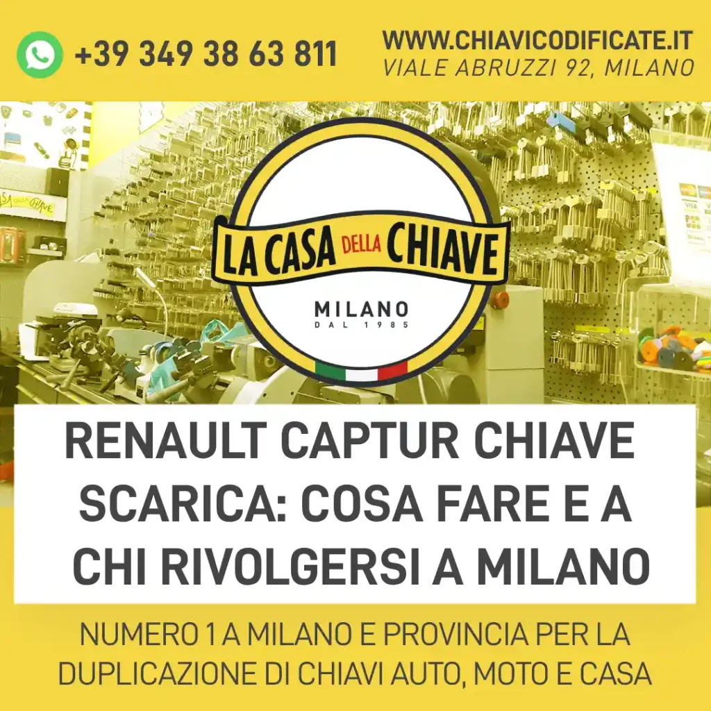 Renault Captur chiave scarica: cosa fare e a chi rivolgersi a Milano