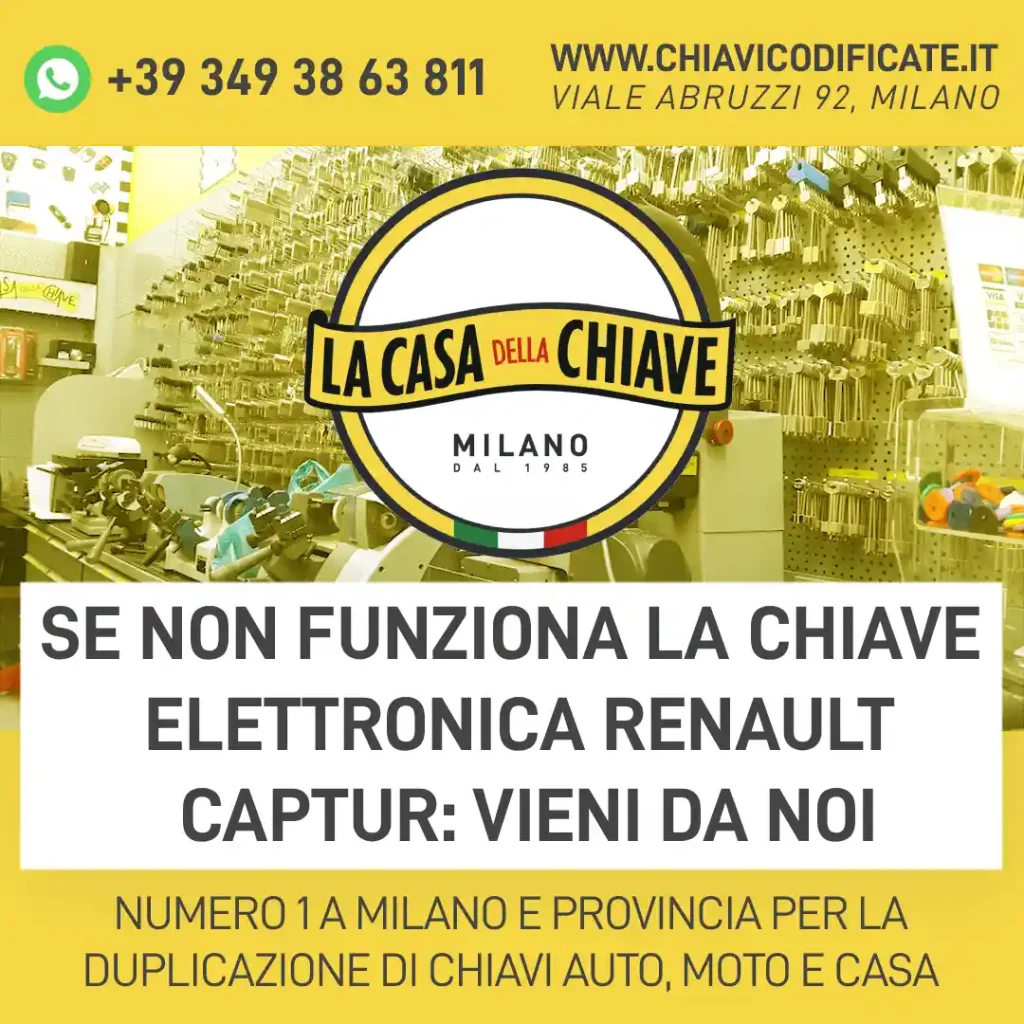 Se non funziona la chiave elettronica Renault Captur: vieni da noi