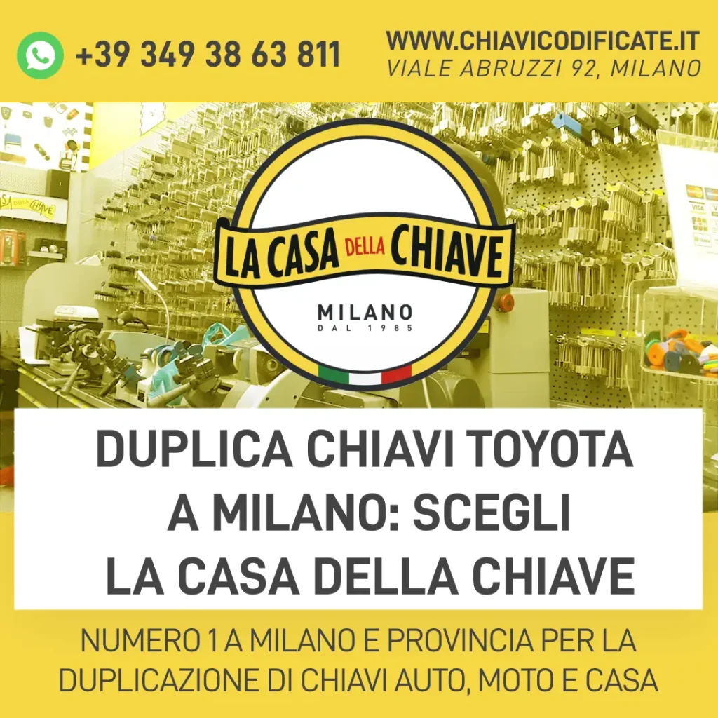 Duplica chiavi Toyota a Milano: scegli La Casa della Chiave