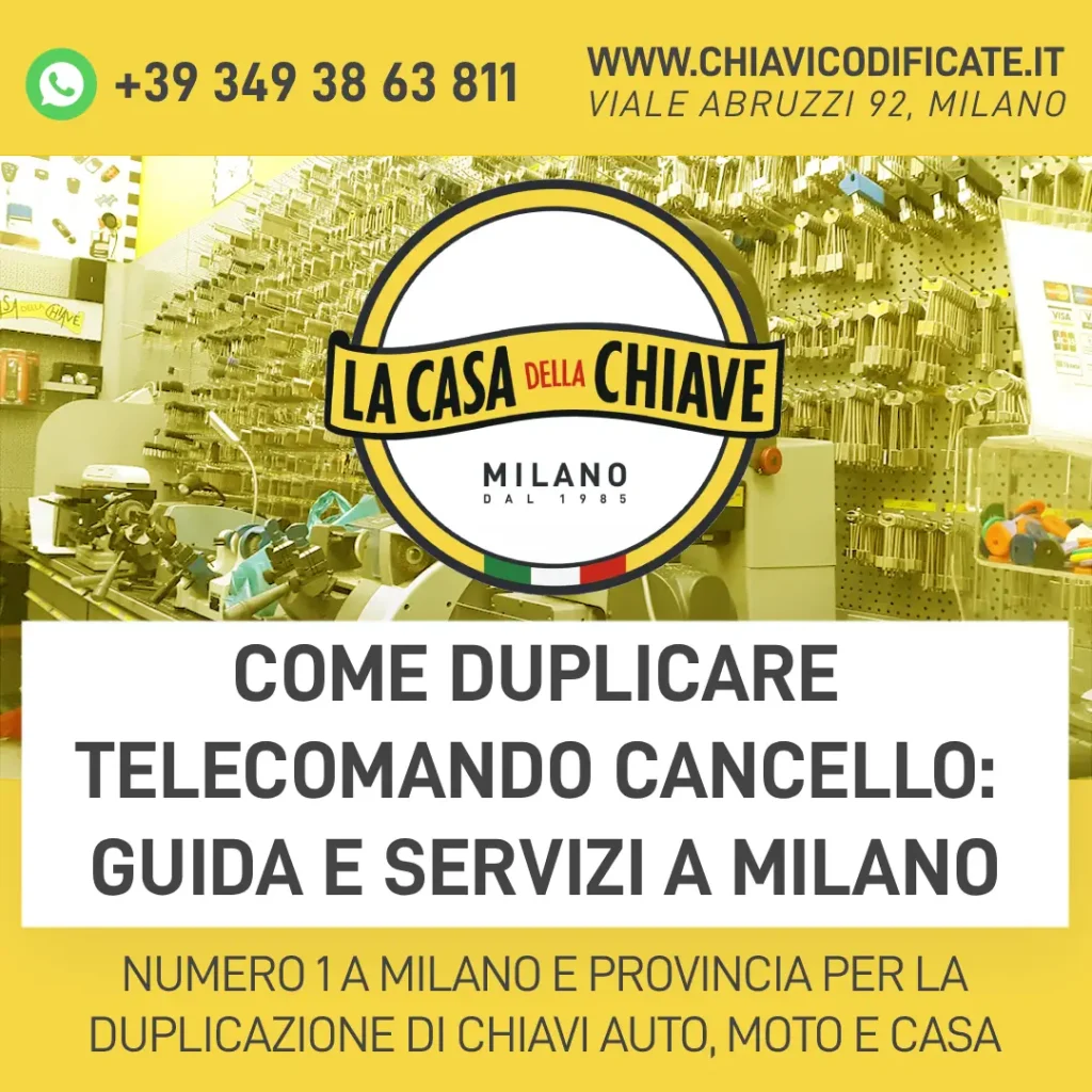 Come duplicare telecomando cancello: guida e servizi a Milano