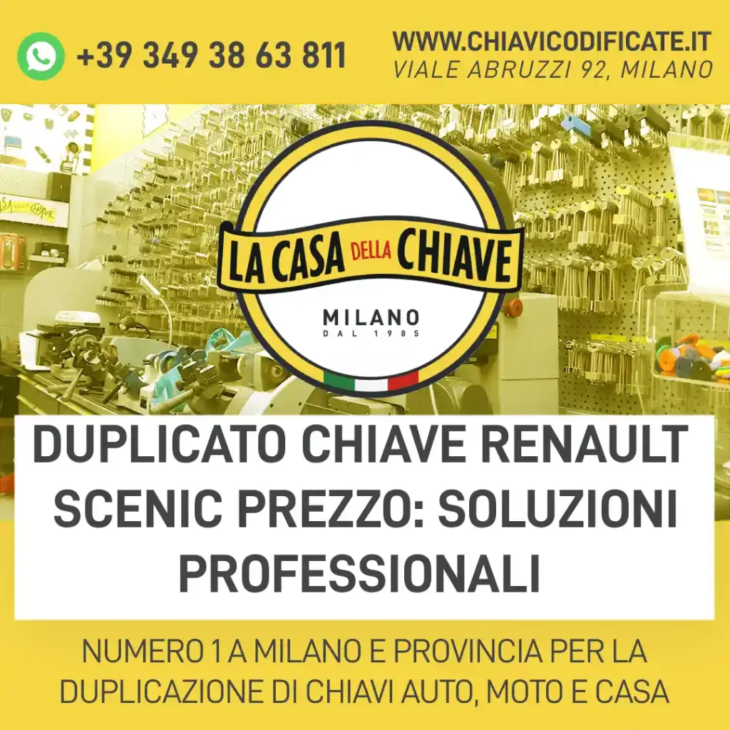 Duplicato chiave Renault Scenic prezzo: soluzioni professionali