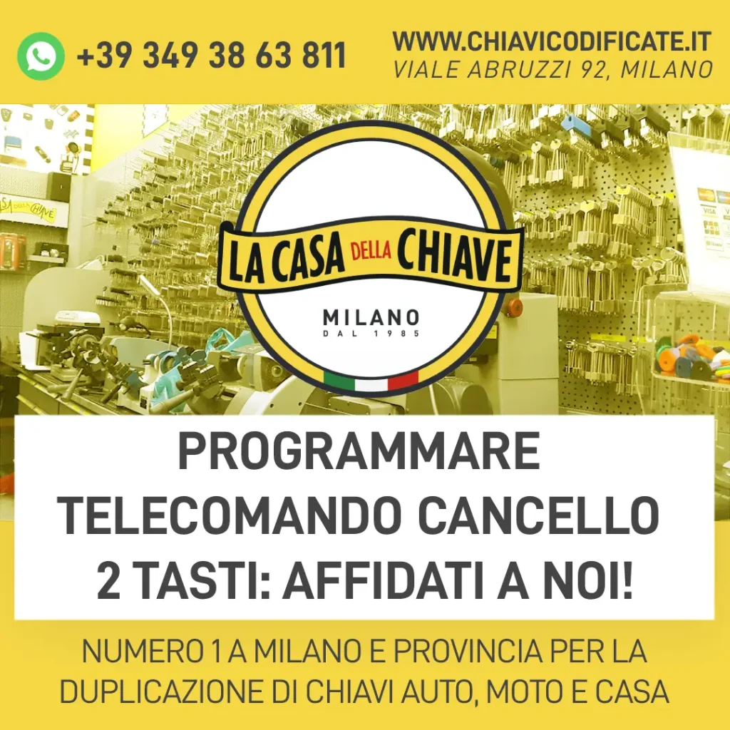Programmare telecomando cancello 2 tasti: affidati a noi!