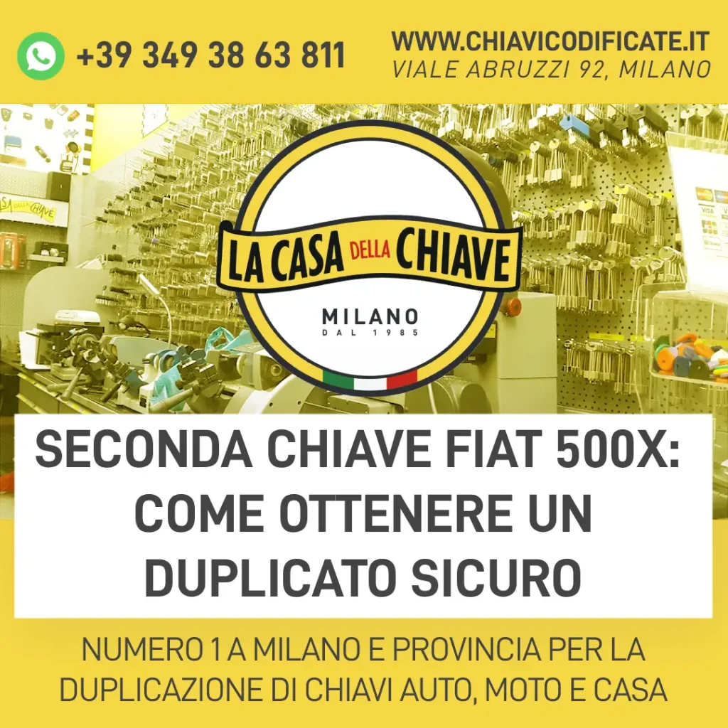 Seconda chiave Fiat 500X: come ottenere un duplicato sicuro