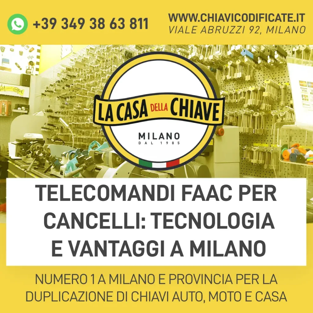 Telecomandi Faac per cancelli: tecnologia e vantaggi a Milano