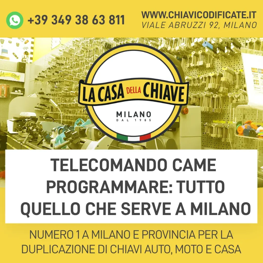 Telecomando Came programmare: tutto quello che serve a Milano