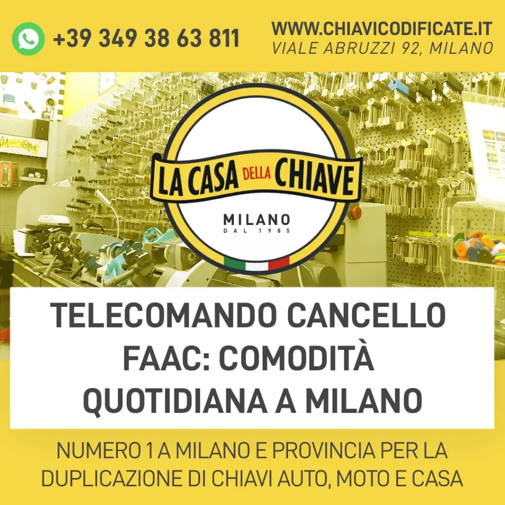 Telecomando cancello Faac: comodità quotidiana a Milano