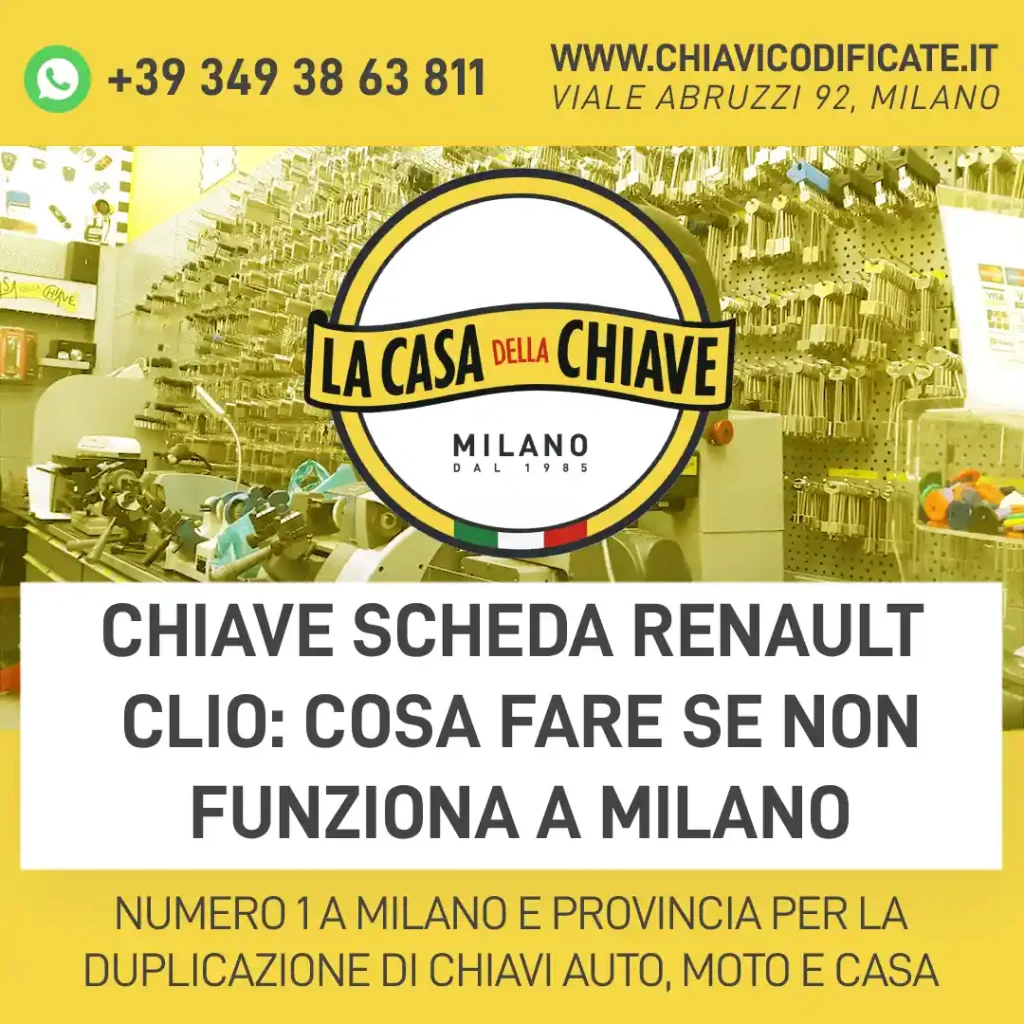 Chiave scheda Renault Clio: cosa fare se non funziona a milano
