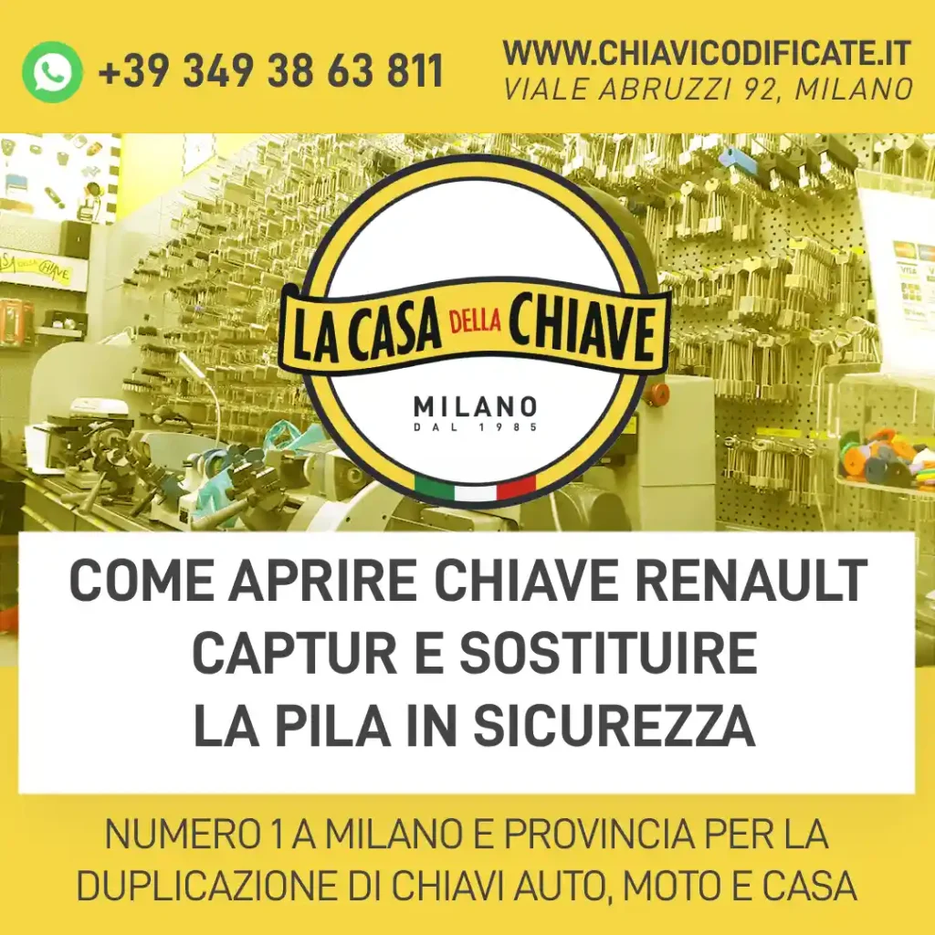 Come aprire chiave Renault Captur e sostituire la pila in sicurezza