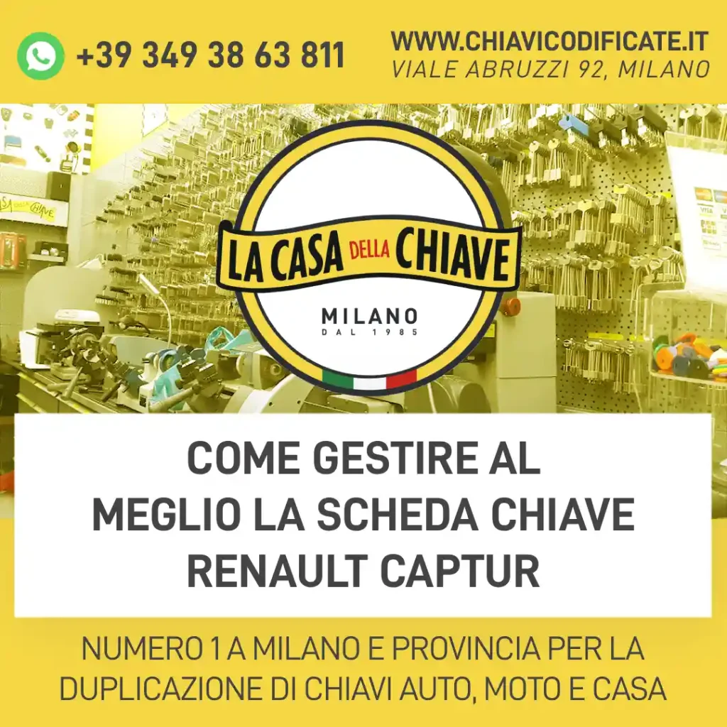 Come gestire al meglio la scheda chiave Renault Captur