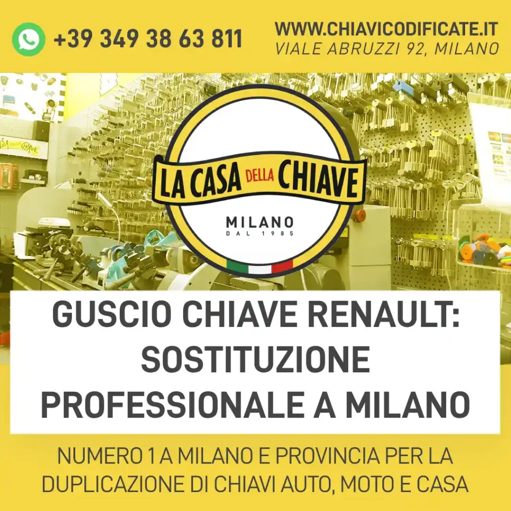 Guscio chiave Renault: sostituzione professionale a Milano