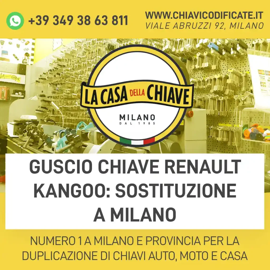 Guscio chiave Renault Kangoo: sostituzione a Milano
