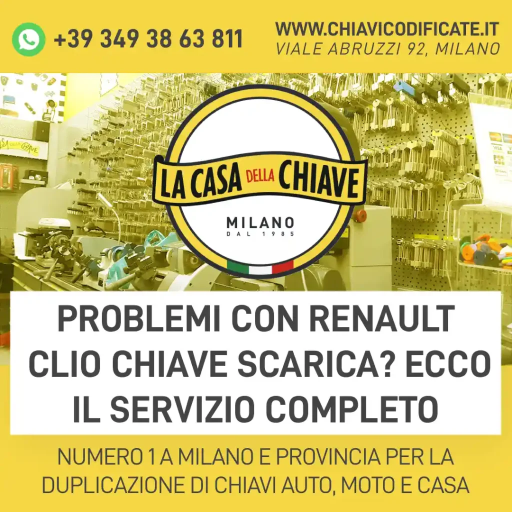Problemi con Renault Clio chiave scarica? Ecco il servizio completo
