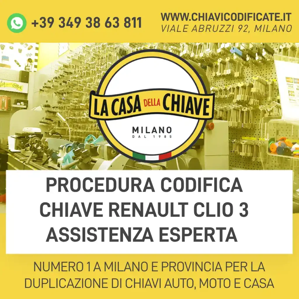 Procedura codifica chiave Renault Clio 3 assistenza esperta