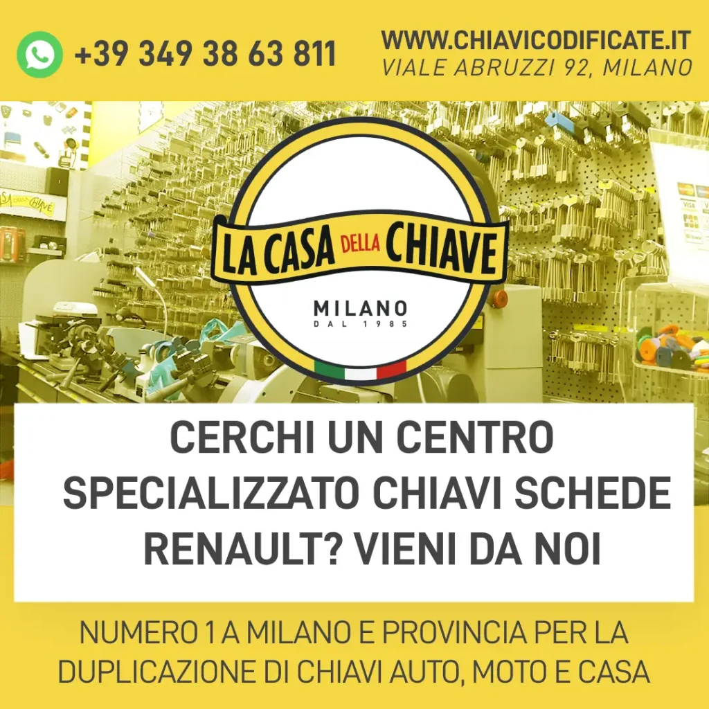 Cerchi un centro specializzato chiavi schede Renault? vieni da noi