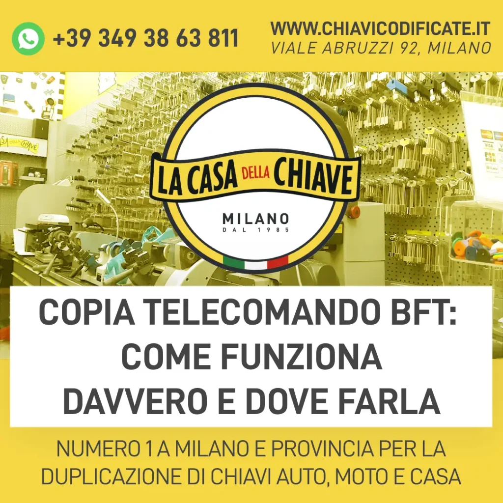Copia telecomando BFT: come funziona davvero e dove farla
