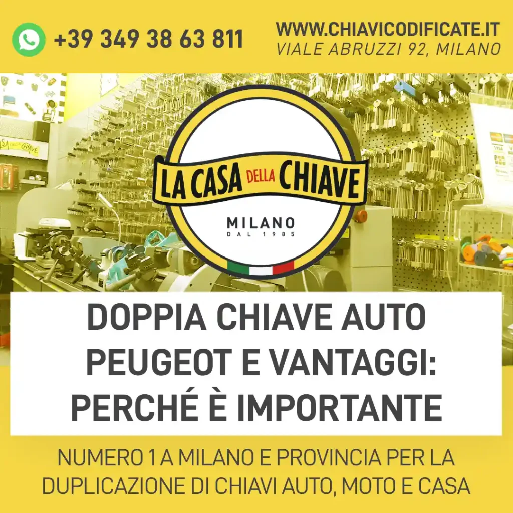 Doppia chiave auto Peugeot e vantaggi: perché è importante