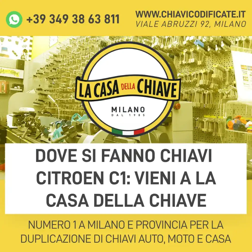 Dove si fanno chiavi Citroen C1: VIENI A LA CASA DELLA CHIAVE